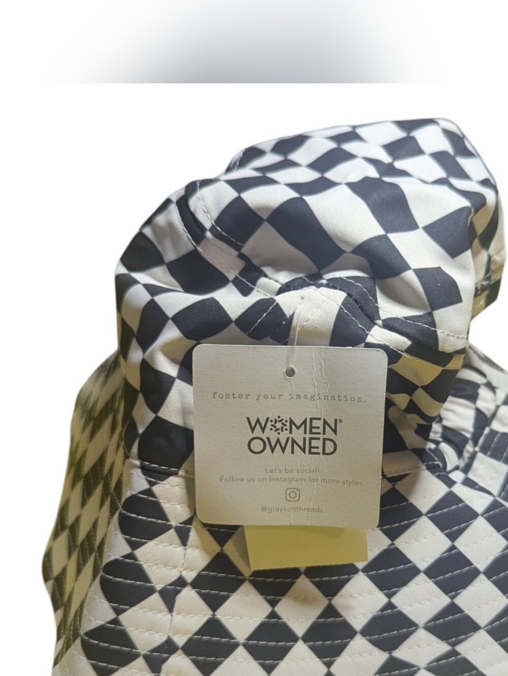 Grayson Mini Kids bucket Hat O/S White Checkered